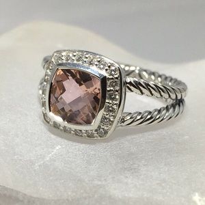 David Yurman Petite Albion Morganite Ring Size 6